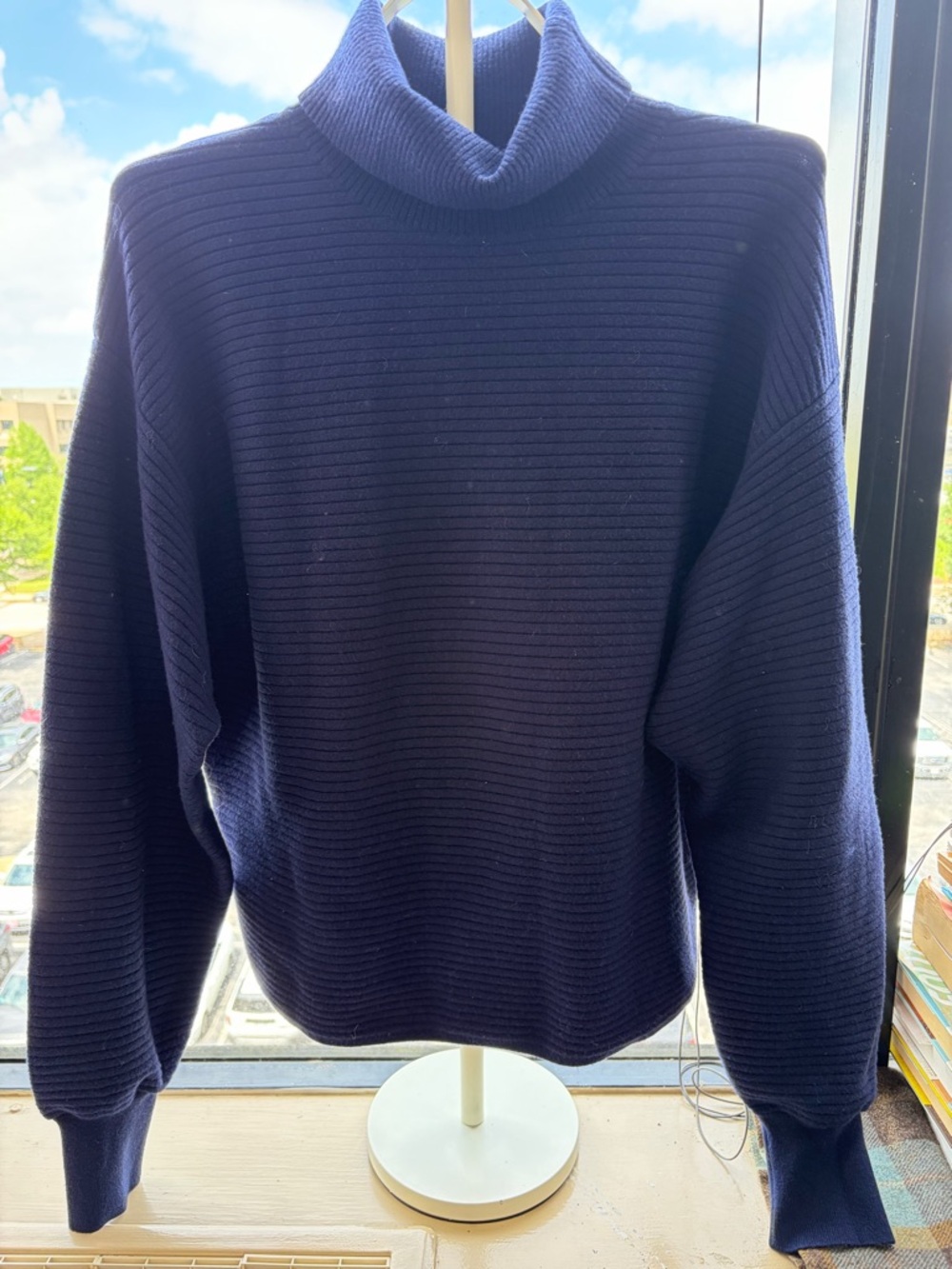 Good American Wide Rib Crop Turtleneck Sweater - Women XL